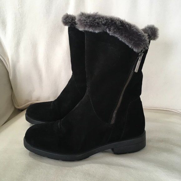 Aquatalia Shoes - Aquatalia Women's Mid Calf Black Suede Boots